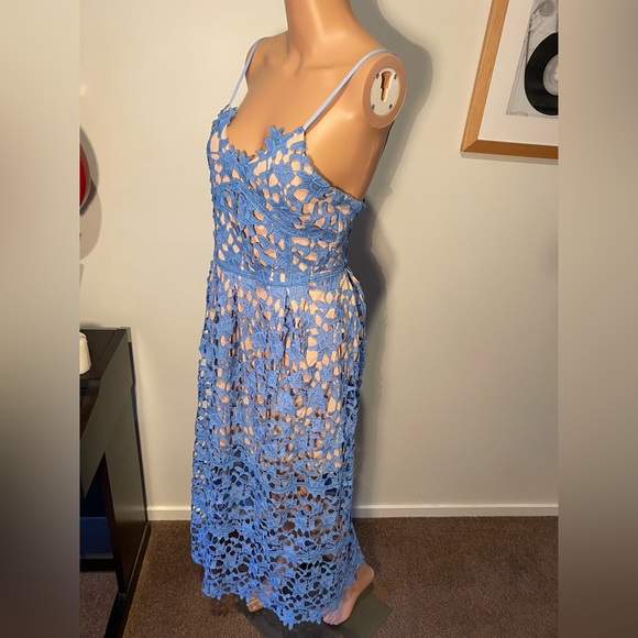 Self-Portrait blue lace dress size UK 10 BNWT - Picture 10 of 11